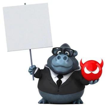 Fun gorilla - 3D Illustration Stock Illustration