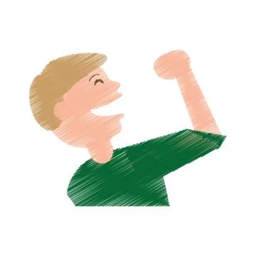 Fun guy celebration happy Stock Illustration