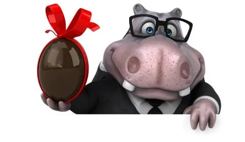 Fun hippo - 3D Illustration Illustrazione stock