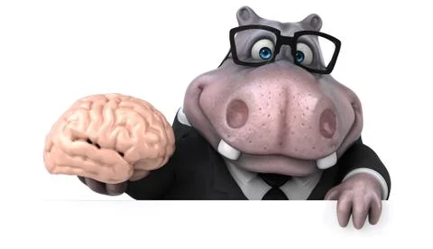 Fun hippo - 3D Illustration Stock Illustration