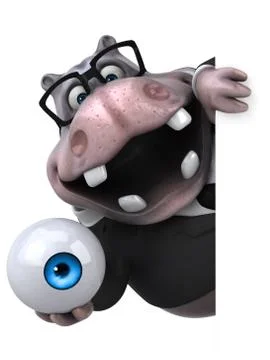 Fun hippo - 3D Illustration Stock Illustration