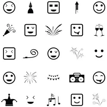 Fun icon set Stock Illustration