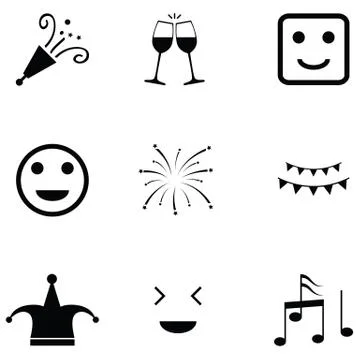 Fun icon set Stock Illustration