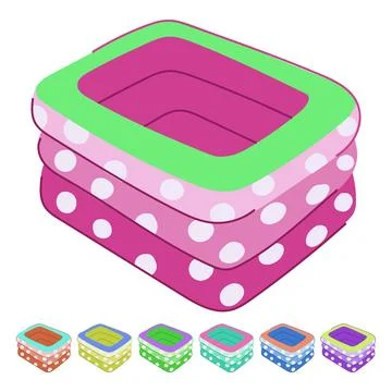 Fun inflatable swimming pool vector cartoon graphic Stock Illustration