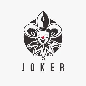 Fun Joker jester logo icon vector template on white background Stock Illustration