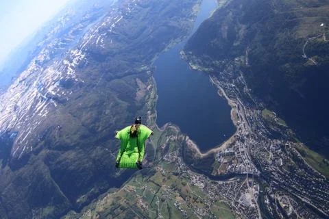 Fun jump skydiving in Norway 写真素材