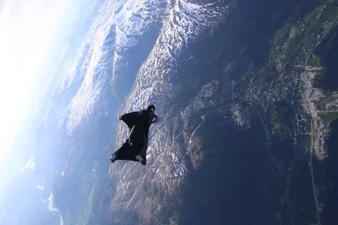 Fun jump skydiving in Norway Stock Photos