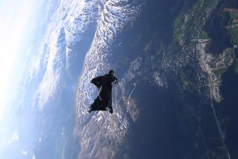 Fun jump skydiving in Norway Foto stock
