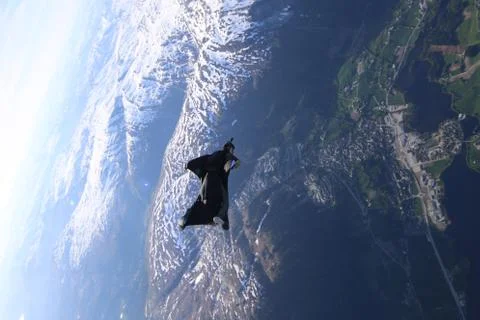 Fun jump skydiving in Norway Foto stock
