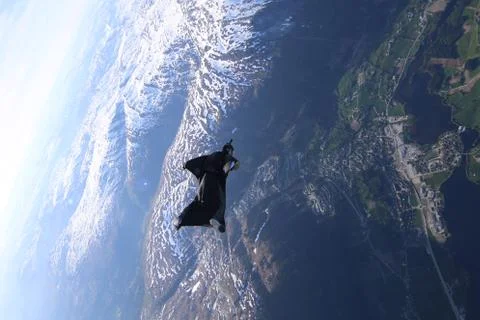 Fun jump skydiving in Norway Stock-Fotos