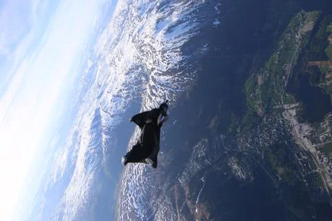 Fun jump skydiving in Norway Foto stock