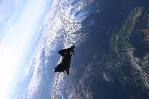 Fun jump skydiving in Norway Stock Photos