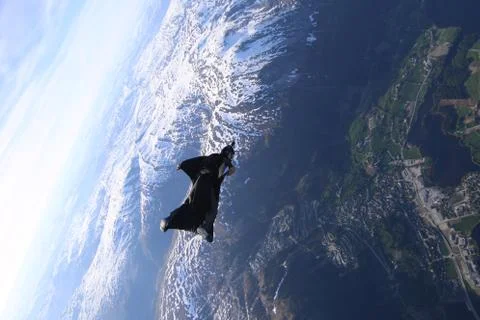 Fun jump skydiving in Norway Stock Photos