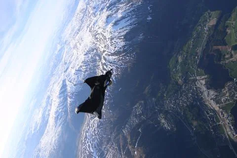 Fun jump skydiving in Norway Stock-Fotos