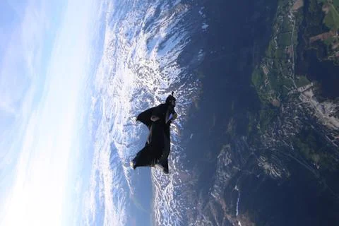 Fun jump skydiving in Norway Stock Photos