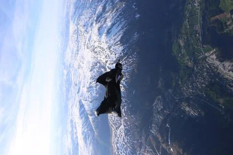 Fun jump skydiving in Norway Stock-Fotos