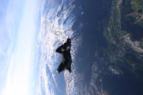 Fun jump skydiving in Norway Stock Photos