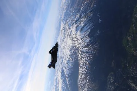 Fun jump skydiving in Norway Stock Photos
