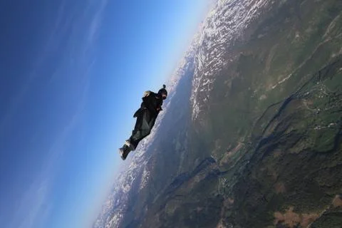 Fun jump skydiving in Norway Stock-Fotos