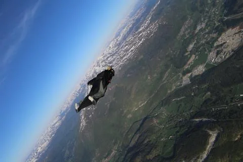Fun jump skydiving in Norway Stock Photos