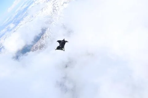 Fun jump skydiving in Norway Stock Photos