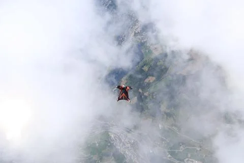 Fun jump skydiving in Norway Stock-Fotos