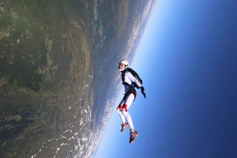 Fun jump skydiving in Norway Stock-Fotos