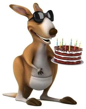 Fun kangaroo - 3D Illustration Stock Illustration
