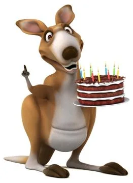 Fun kangaroo - 3D Illustration Stock Illustration