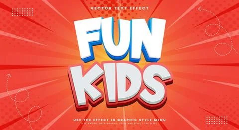Fun Kids 3d editable text effect Template Stock Illustration