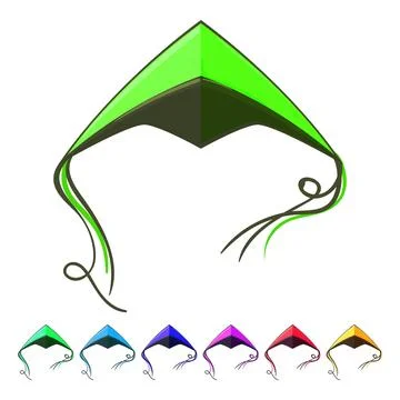 Fun kite sky cartoon vector graphic Stock Illustration