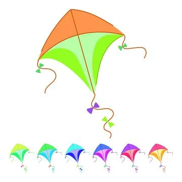 Fun kite vector cartoon graphic Stock Illustration