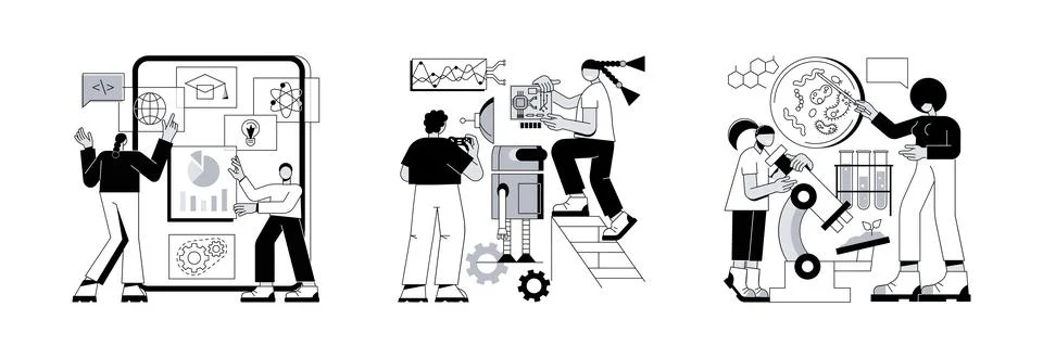 Fun learning activities abstract concept vector illustrations. 스톡 일러스트