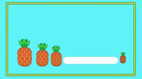 Fun learning activity with pineapples for kids in a bright classroom setting Stock Footage 332846592