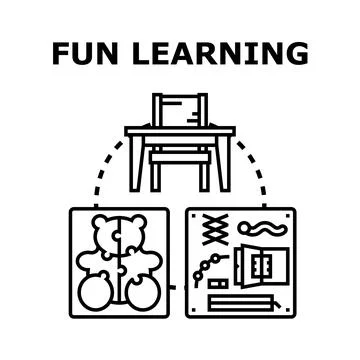 Fun learning engaging children education development concept Stock Illustration
