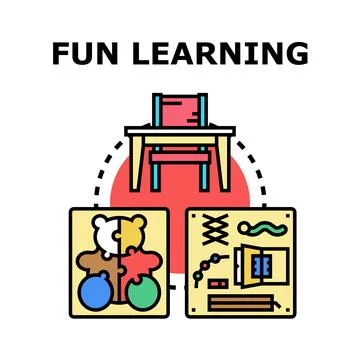 Fun learning engaging children education development concept Illustrazione stock