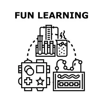 Fun learning process connecting education and development Stock Illustration