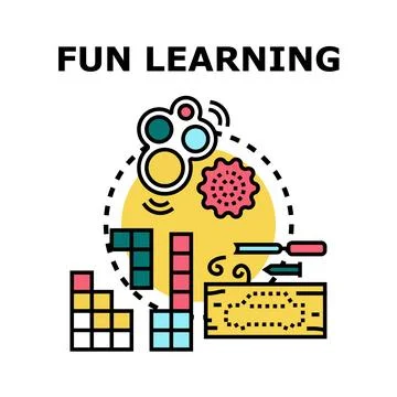 Fun learning vector concept developing knowledge and skills Illustrazione stock