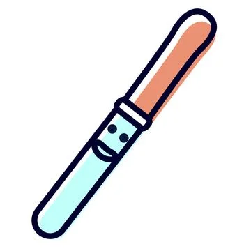 A fun line pipette with red and blue offset colors on a white background. Stock Illustration