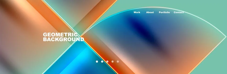 Fun liquid geometric pattern with azure, magenta, and electric blue gradients Stock Illustration