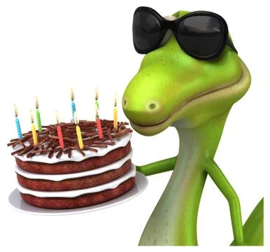 Fun lizard - 3D Illustration Stock Illustration
