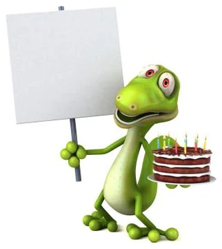 Fun lizard - 3D Illustration Stock Illustration