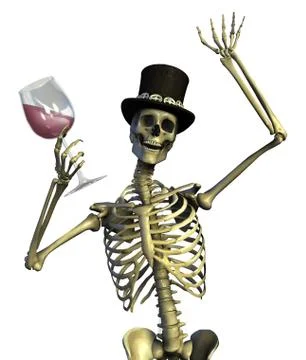 Fun Loving Party Skeleton Stock Illustration