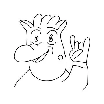A fun man with a hand gesture rock Stock Illustration