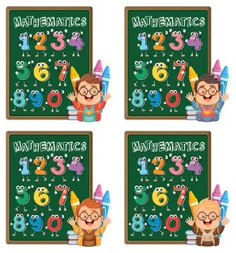 Fun Mathematics Learning Illustration Illustrazione stock