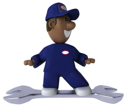 Fun mechanic - 3D Illustration Stock Illustration