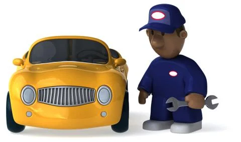 Fun mechanic - 3D Illustration Stock Illustration