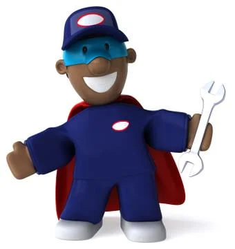 Fun mechanic - 3D Illustration Stock Illustration