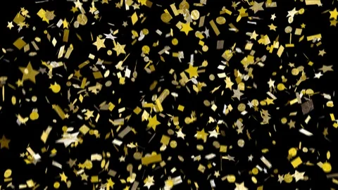 Fun mixed confetti with alpha channel Stock Footage 86659649