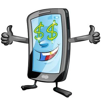 Fun mobile cartoon Stock Illustration